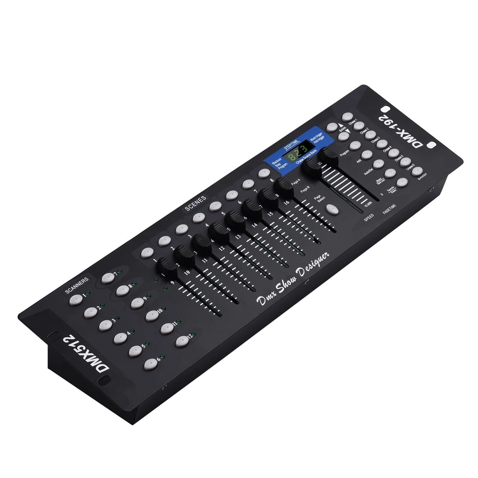 

DMX512 Light Controller Console Panel 192CH Programming Function Sound Activated with LED Screen Antenna for DJ Party Disco