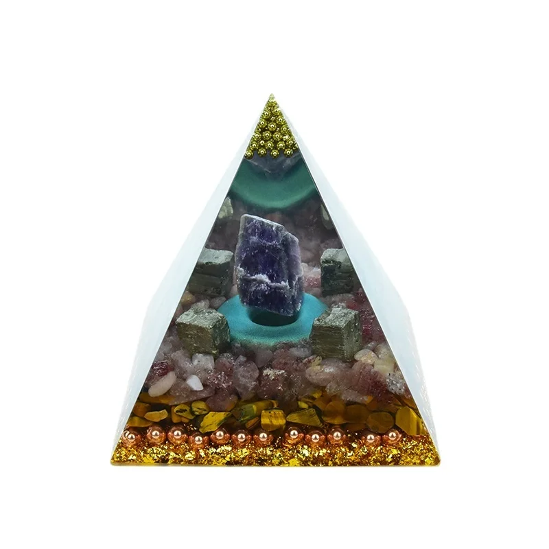 New Original Natural Crystal Amethyst Jewelry Decoration Ornaments Pyramid Energy Geometry Orgonite Yoga Meditation Healing