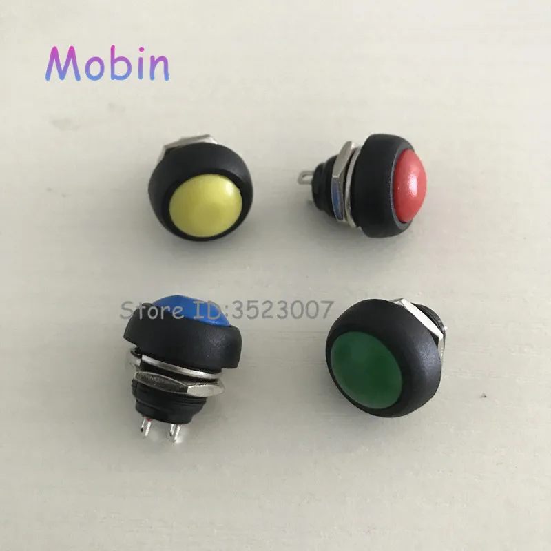 Водонепроницаемый Мгновенный кнопочный переключатель мини с 2 контактами 80