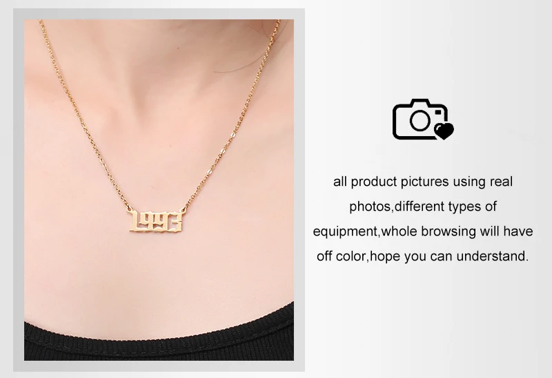 Год ожерелье-цепочка из нержавеющей стали для женщин ювелирные изделия по заказу