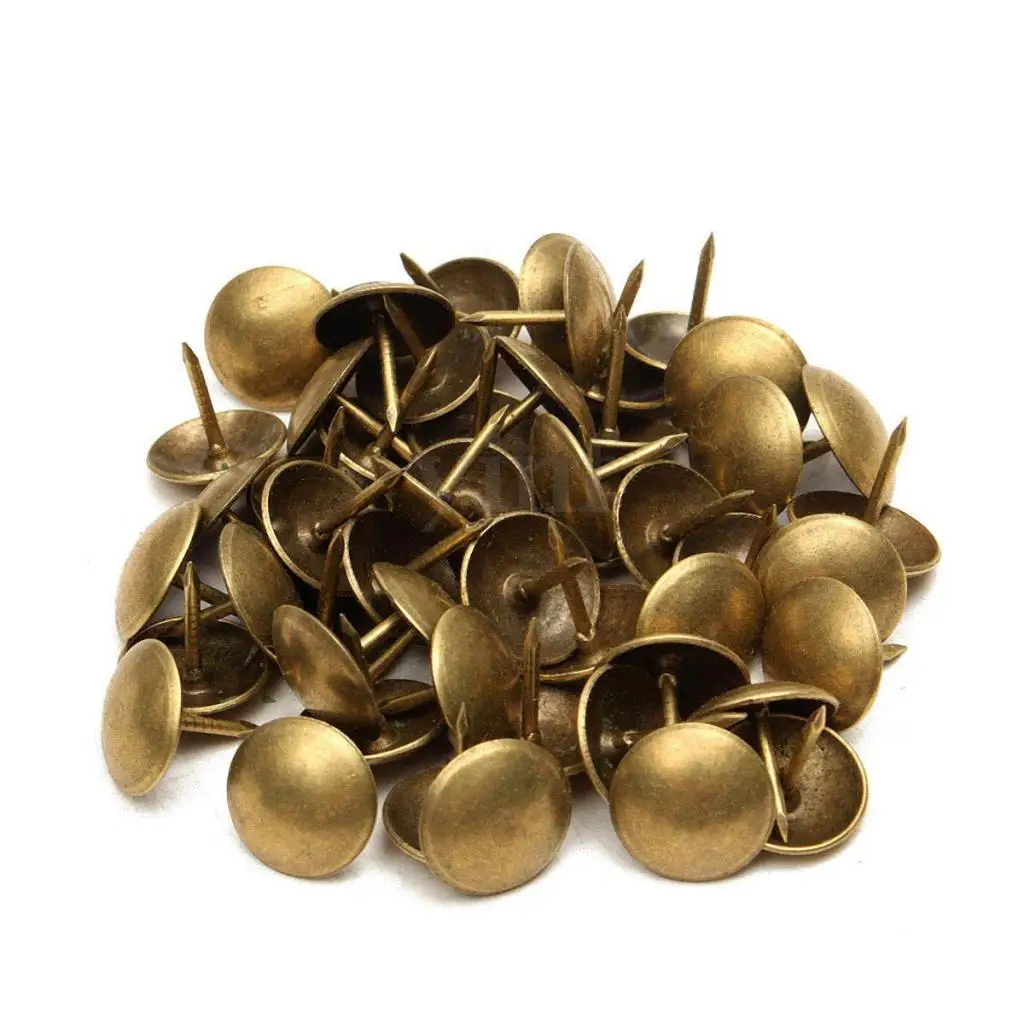 

Pack of 100Pcs Antique Bronze Upholstery Nails Furniture Studs/Tacks/Pins 4 Sizes