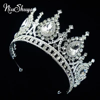 niushuya vintage large gem tiaras crown luxury baroque crystal headband wedding bridal hair ornaments head jewelries