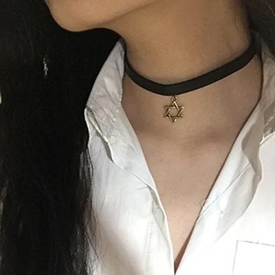 ZRHUA чокер с несколькими слоями ожерелье черное кружевное кожаное женское