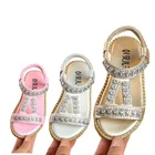 Сандалии с кристаллами для маленьких девочек; Обувь принцессы для маленьких девочек; Пляжные сандалии-стразы; 1, 2, От 4 до 6 лет; Новинка лета