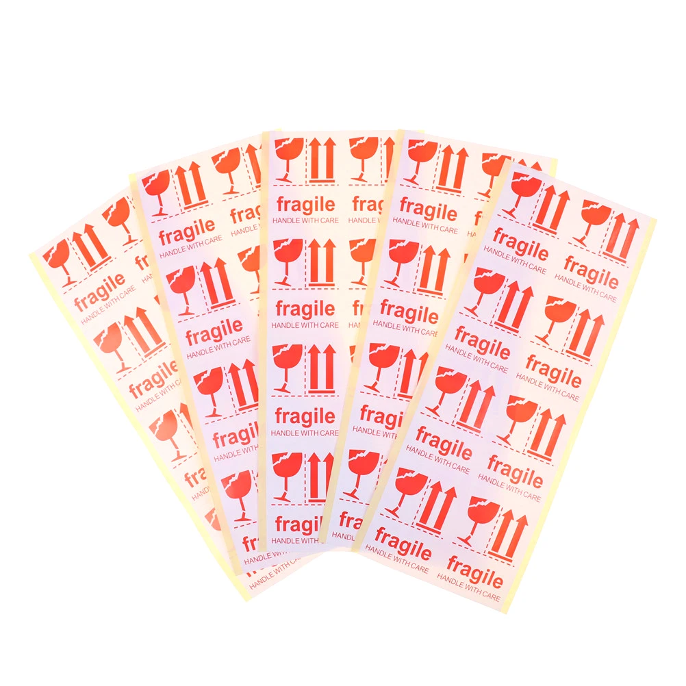 

40pcs Red Paper Sticker Decoration Fragile Warning Label Sticker Stationery Sticker Adhesive Stickers