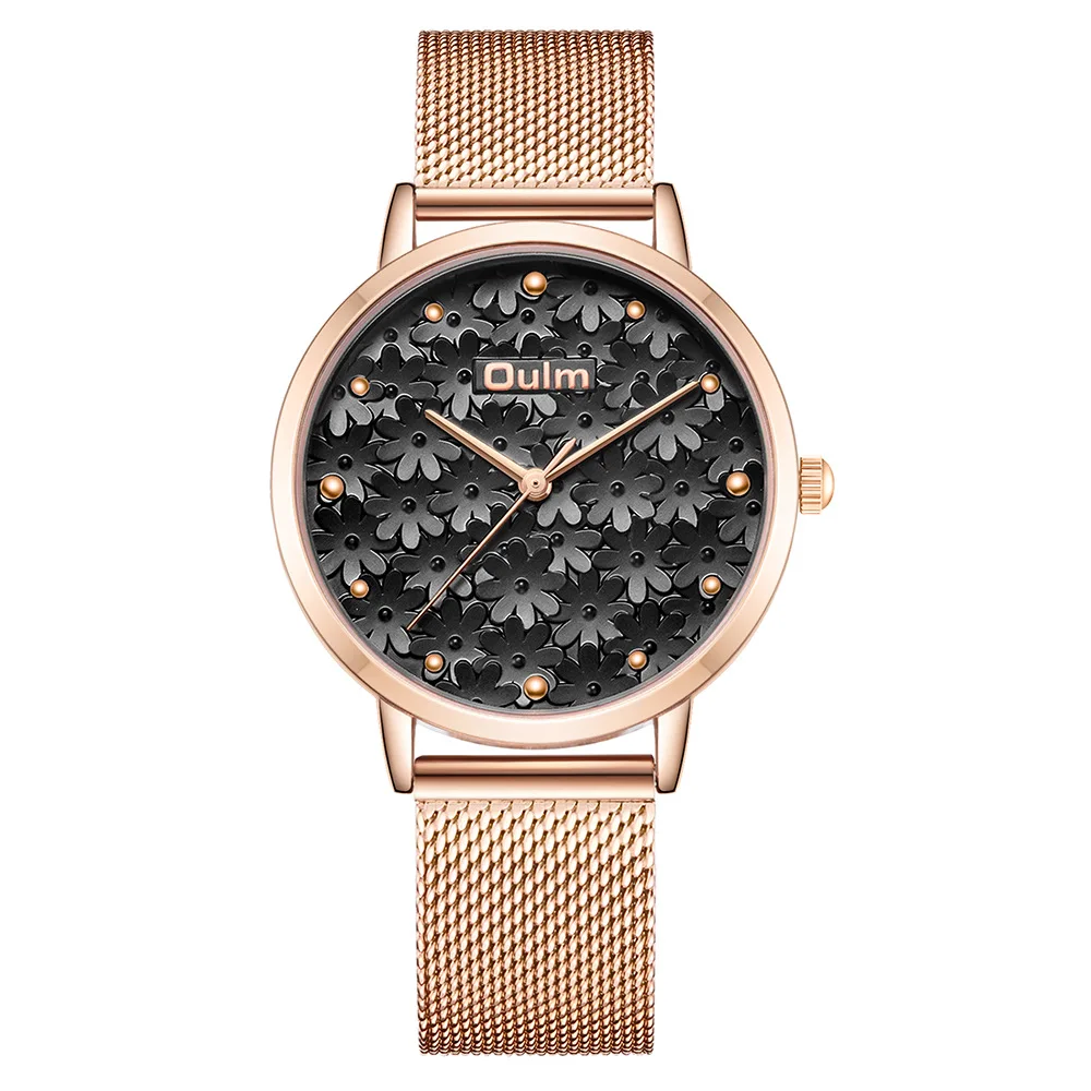 

Anke Store Womens Watches New Original Fashion Casual Simple Waterproof Daisy Stainless Steel Strap Quartz Gold Watch for Women