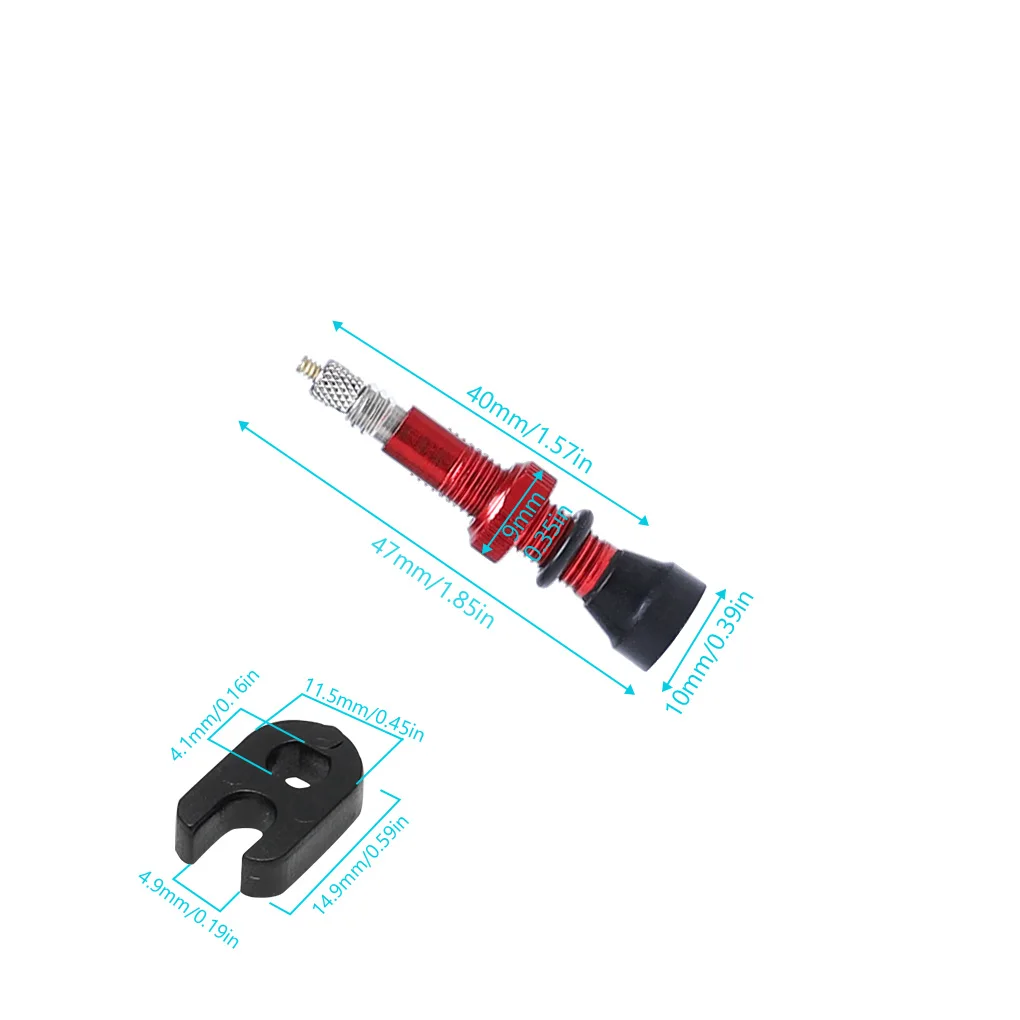 

2 Pcs/set Bike Tire Air Valve Bike Tubeless Wheel Valve Kit Copper Core Alloy Stem Rubber Base