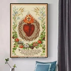 Картина на холсте с изображением Священного Сердца Иисуса, Постер и печать, Настенная картина для гостиной, домашний декор, КУАДРОС (без рамки)