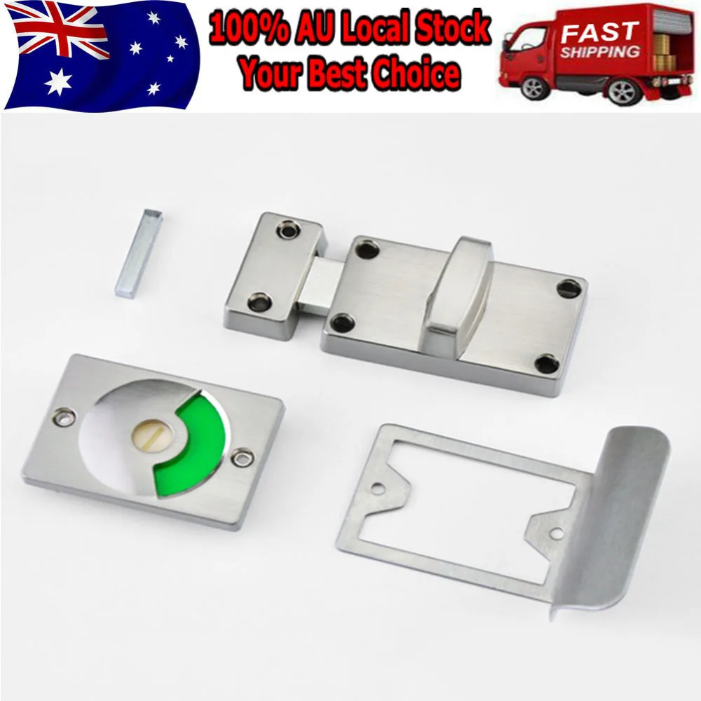 

Zinc Alloy Safety Door Bolts Indicator Lock Buckle Public Toilet Door (Silver)