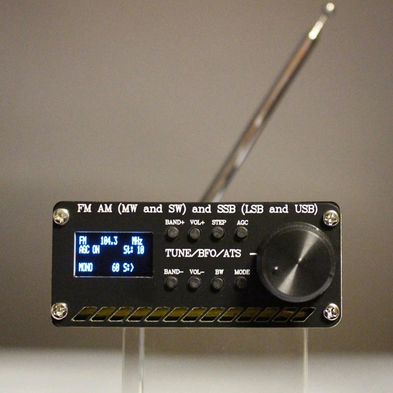 

LX0B Assembled SI4732 All Band Radio Receiver FM AM (MW & SW) SSB (LSB & USB) with lithium battery + Antenna + Speaker + Case
