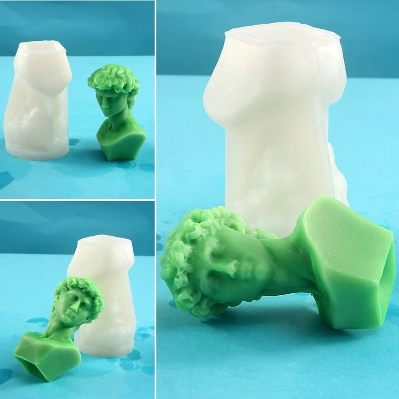 

X4YA Western Portrait David Ornaments Resin Mold Aromatherapy Plaster Silicone Mould