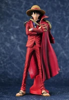 one piece luffy 20th anniversary ver pvc action figure red cloak the ultimate king luffy sanji zoro op collectible model 25cm