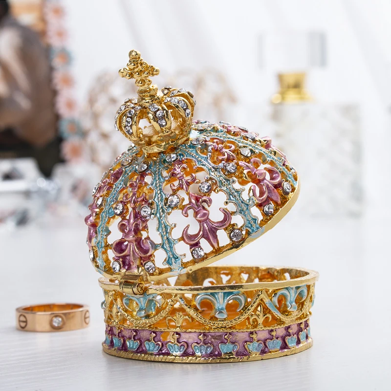 H &amp D 2 5 ''распашная Корона шкатулка ручная роспись рисунки украшенные