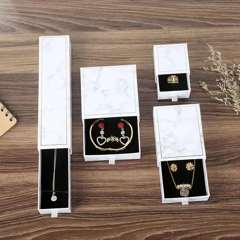 

6pcs Cardboard Drawer Jewelry set Boxes for Necklace Pendants Packaging Jewelry Display Organizer Storage Gift Box Personalized