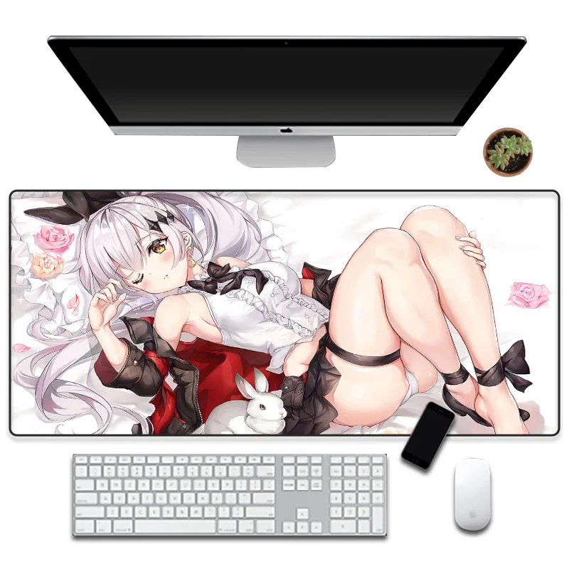 

Yuzuoan большой игровой коврик для мыши с японским аниме милой девушкой блокирующий Настольный коврик для клавиатуры коврик для мыши большой и...