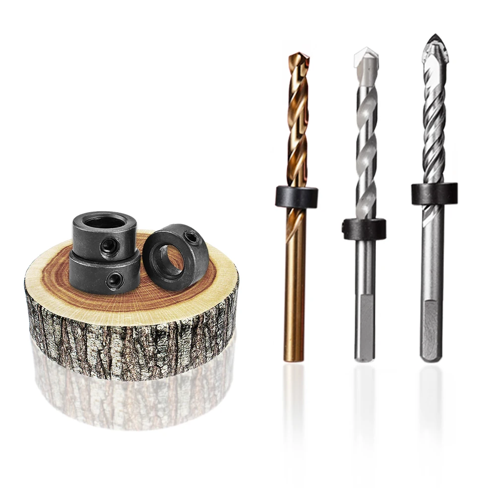 

7Pcs/Lot 3-12mm Drill Bit Depth Stop Collar Ring Positioner Spacing Ring Locator Woodworking Drill Bit Hex Wrench