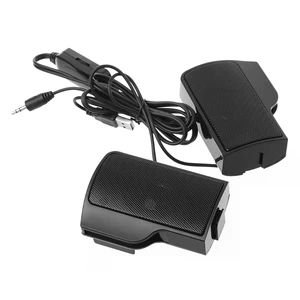 1 pair mini usb powered line control stereo clip on speaker for notebook laptop free global shipping