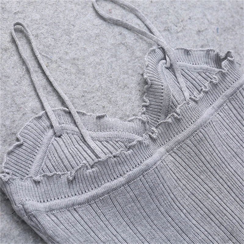 

Sexy Women Summer Plain Agaric Lace Sling Camisole Knitted Vest Slim Tank Tops X3UE