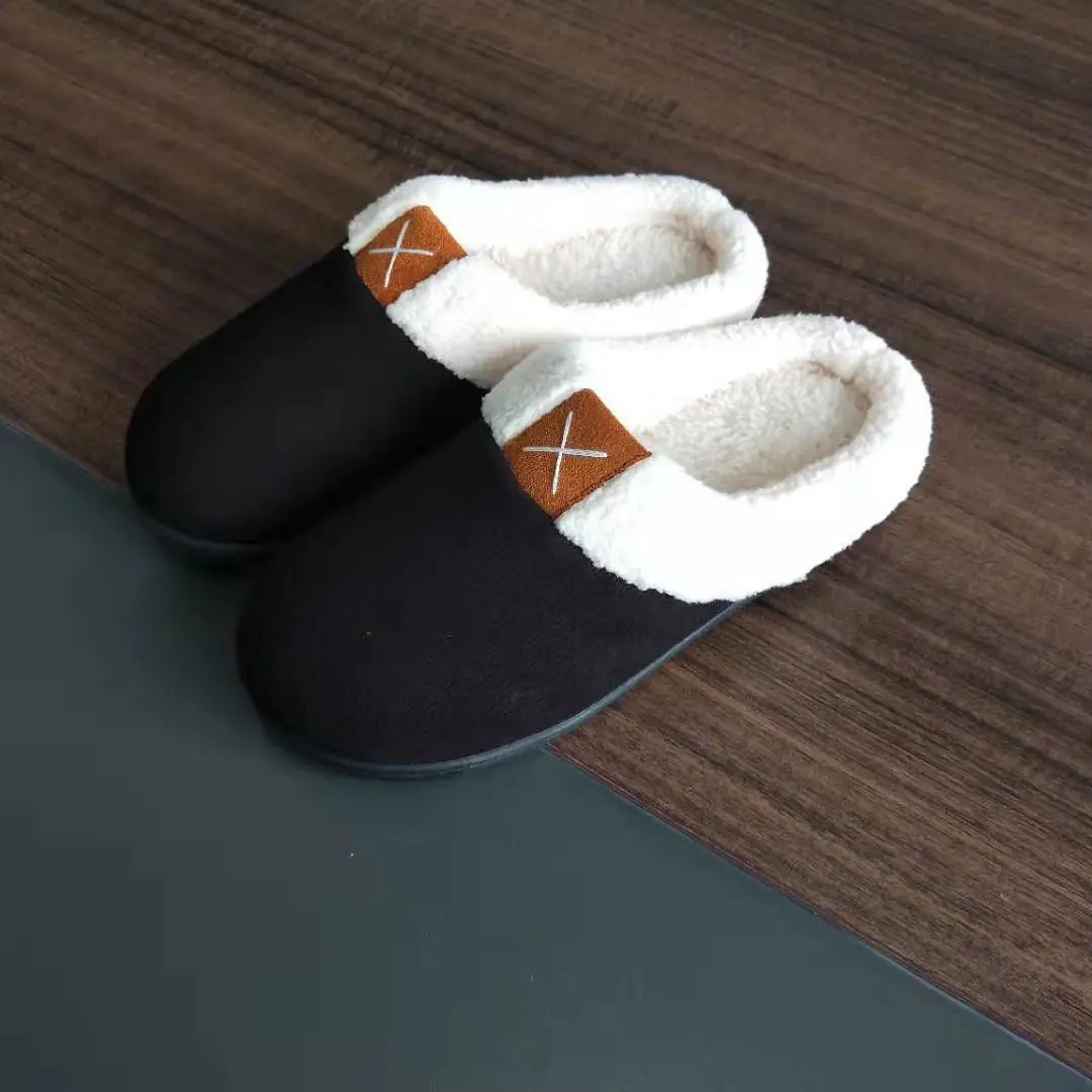 

Woman Slippers for Men Safety Shoes Couples Home Slippers Girl Winter Warm Cotton Shoes Non-slip Hairy Memory Cotton Large Size