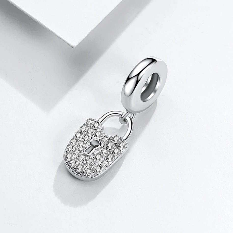 

ELESHE Gold Color European Lock Bead 925 Sterling Silver Pendant Charm Fit Original Bracelet Silver Bead for Jewelry Making