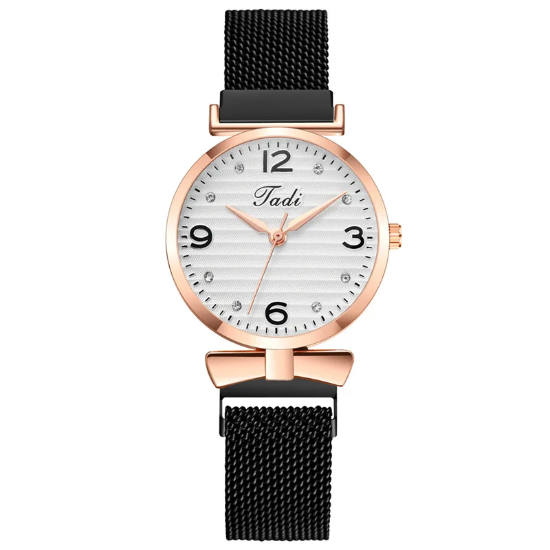 

2021 New Women's Korean-Style Temperament Leisure Diamond-Embedded Watch Popular Magnet Mesh Strap Lazy Watch