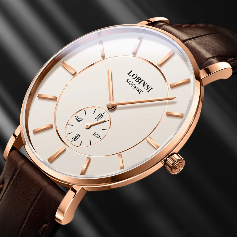Luxury Brand Switzerland Wristwatches LOBINNI 7 mm Ultra-thin Quartz Watch Women Sapphire Couples Style Waterproof Clock L3001W