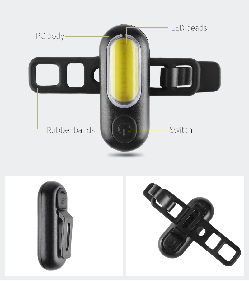 Bicycle Led Light Rear Rechargeable USB Bicycle Lights Multiple modes Cycling Accessories Lamp Warning Tail Light
