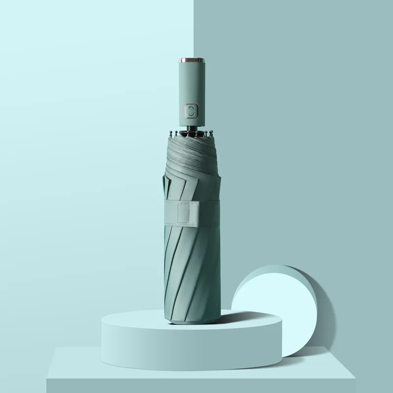 Ветрозащитный двойной автоматический 3 складной зонт женский мужской 10K