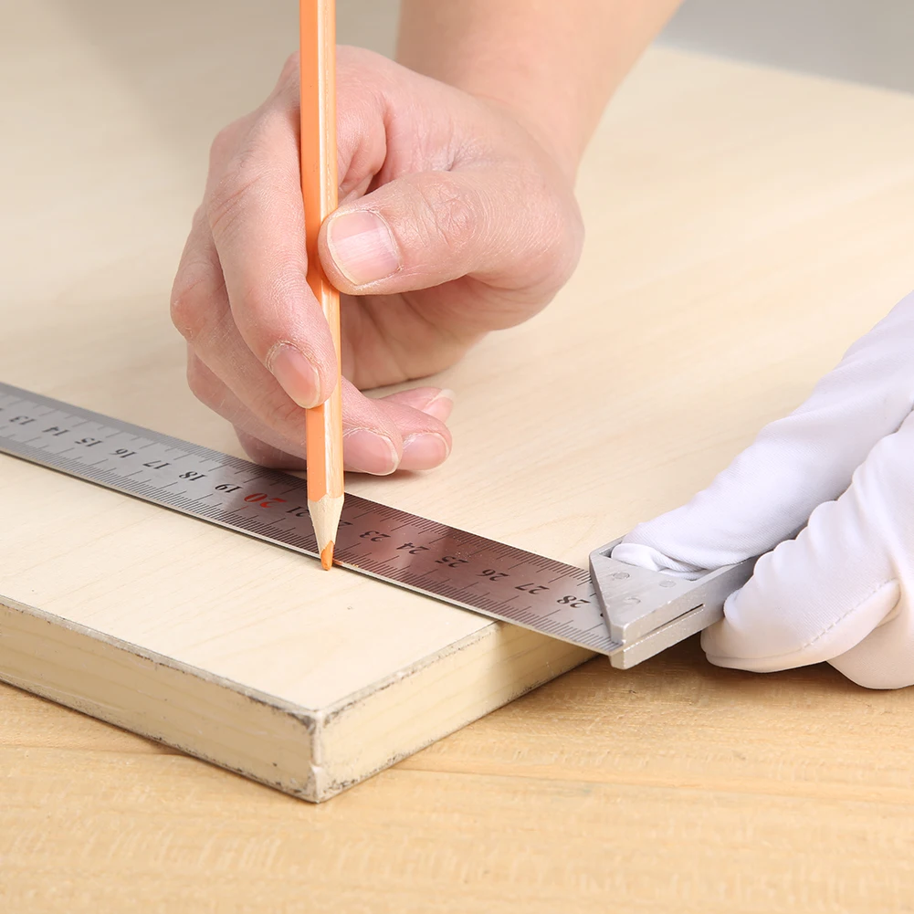 300 мм Алюминий легированная квадратная линейка прямоугольный разъем (под углом 90