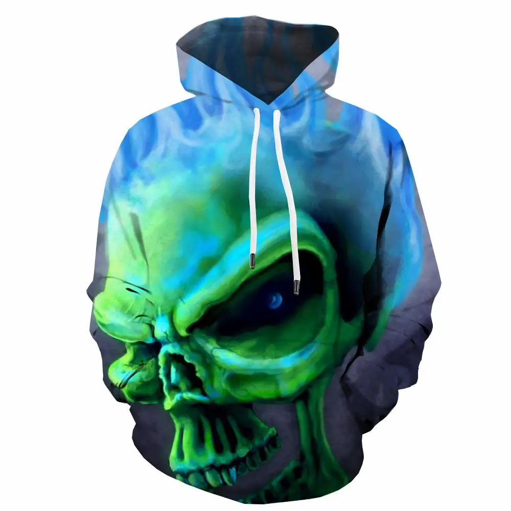 

3d Hoodies Skull Hoodie Men Flame Hooded Casual Street Sweatshirt Printed Gothic Hoody Anime Unisex Funny Pullover Fashion Sexy