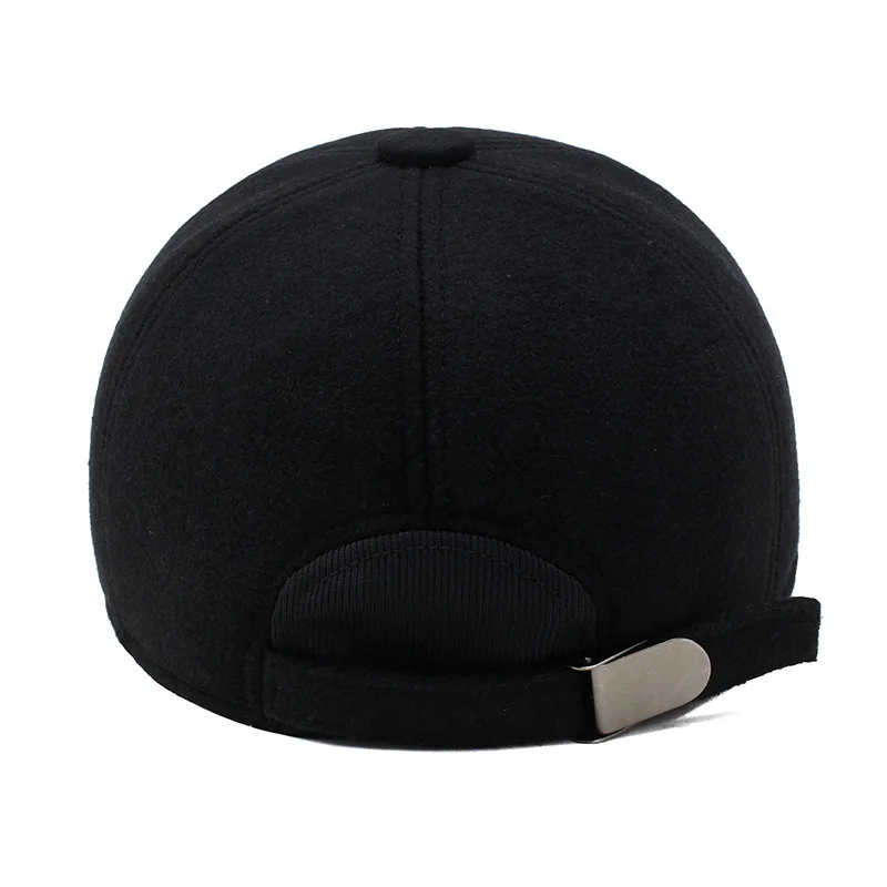 Теплая хлопковая плотная бейсболка горячая зимняя для мужчин с ушами мужские