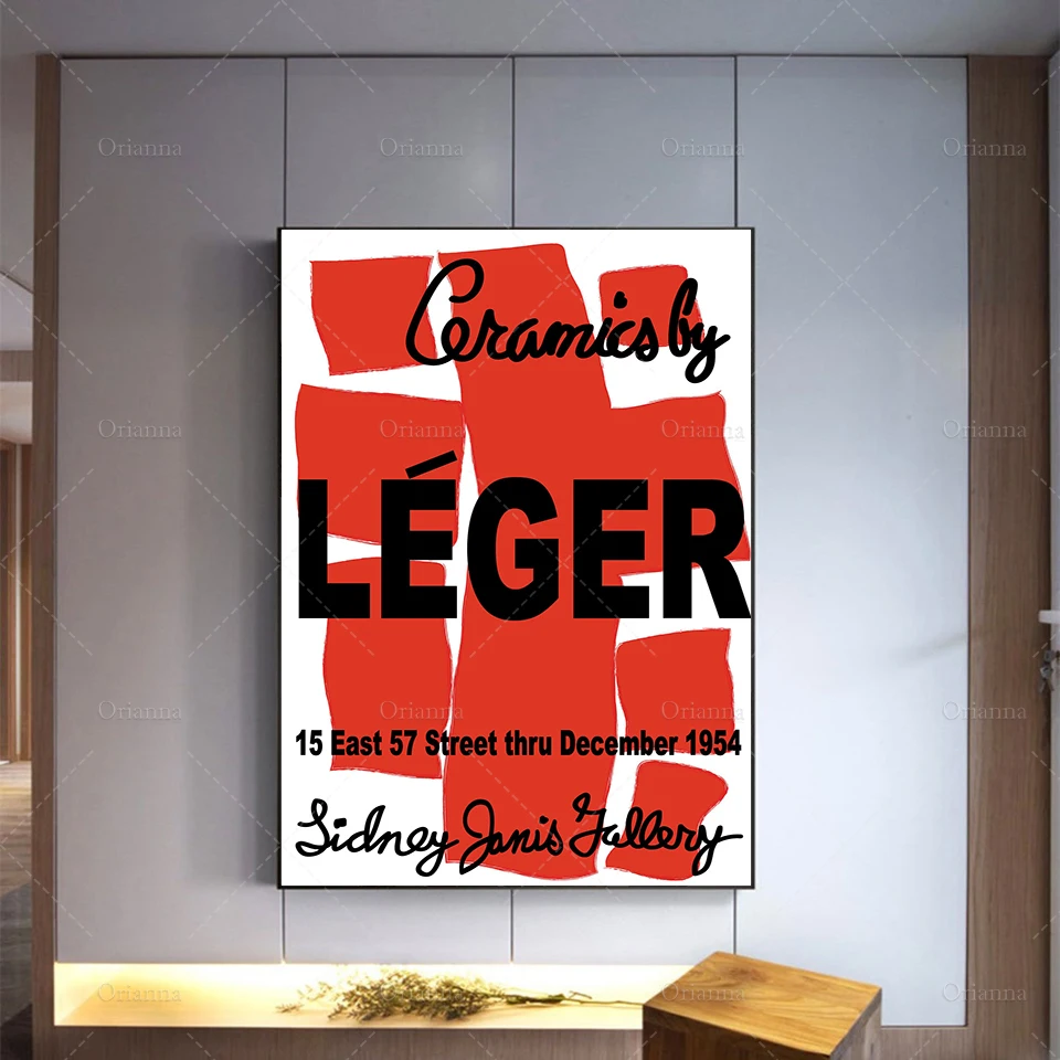 

FERNAND LEGER POSTER 1950's,Fernand Leger poster Art,Exhibition Poster,Art Print-Modern Canvas,Abstract Wall Art Home Decor