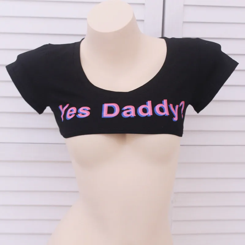 Женская футболка с принтом Yes Daddy белая вечерняя забавным Клубная одежда летний