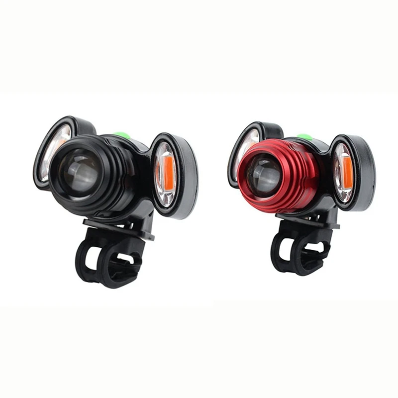 

2 Pcs Waterproof IPX6 Bike Light USB Rechargeable 3000LM T6 LED Bicycle Light Flashlight Bike Accessories, Black & Red
