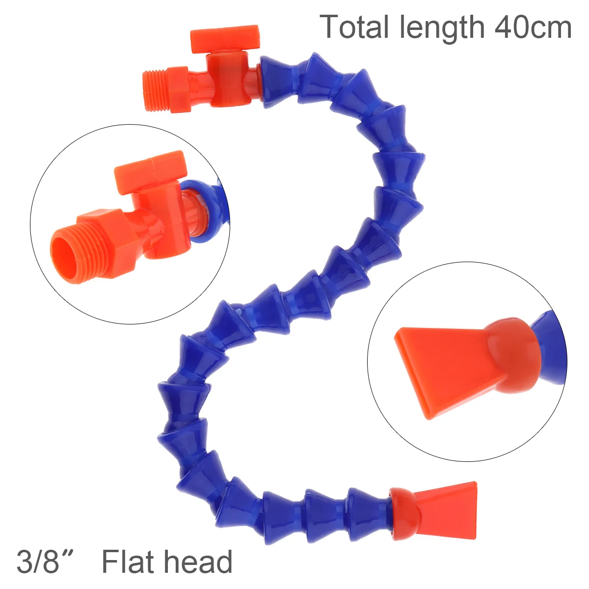 

3/8" Thread Flexible Water Oil Coolant Pipe Hose Flat Nozzle Plastic Cooling Tube for CNC Machine Milling Water Cooling System