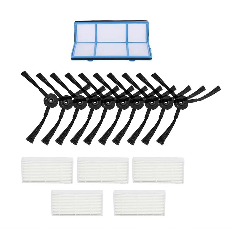 5 фильтров + 10 боковых щеток для Medion Md 16192 18500 18501 18600 запасные части - купить по