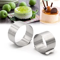 6 10cm adjustable stainless steel mini mousse mould cookie cutter 1 piece
