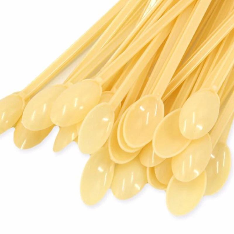 

500Pcs Coffee Dessert Cake Spoons Plastic Spoon Safe Tea Coffee Ice Cream Stick Stirring Bar Disposable Spoons
