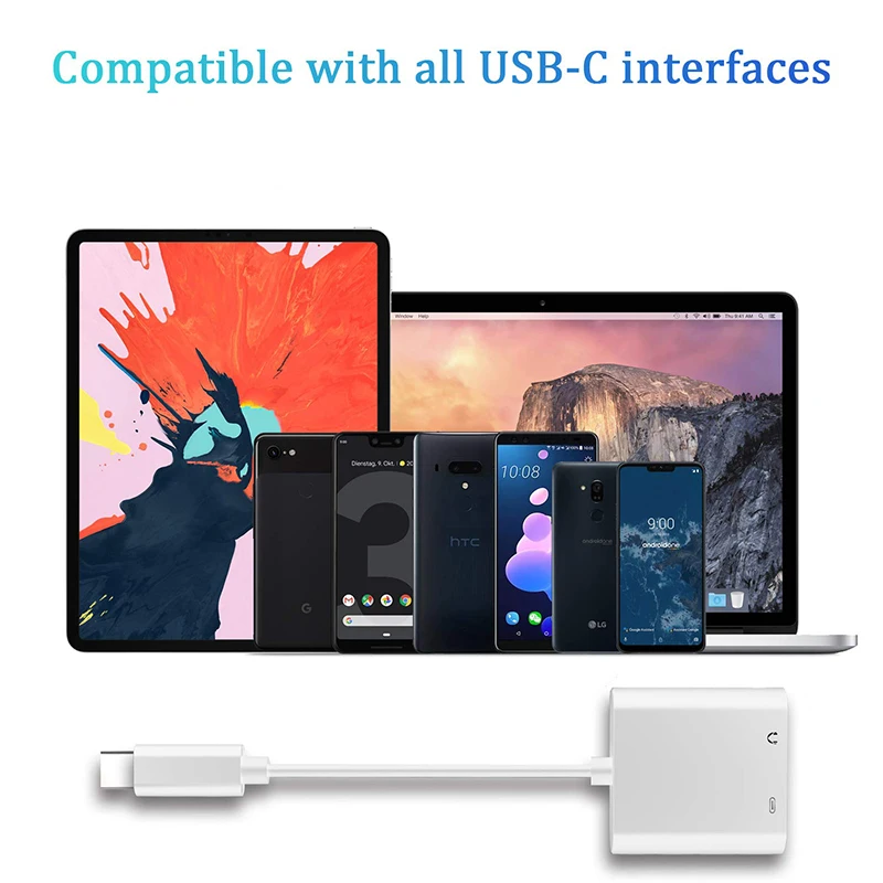 Разветвитель для наушников 2 в 1 с разъемом USB Type C и штекером 3 5 мм|Переходники