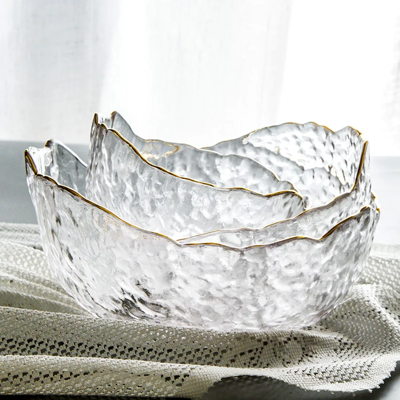 Салатница из золотистого стекла прозрачная Бытовая Посуда Студенческая лапша