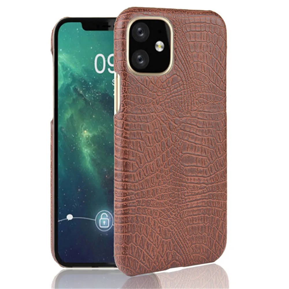 slim leather phone protective case for iphone 12 mini 1212pro12 pro max shockproof crocodile back shell cover free global shipping