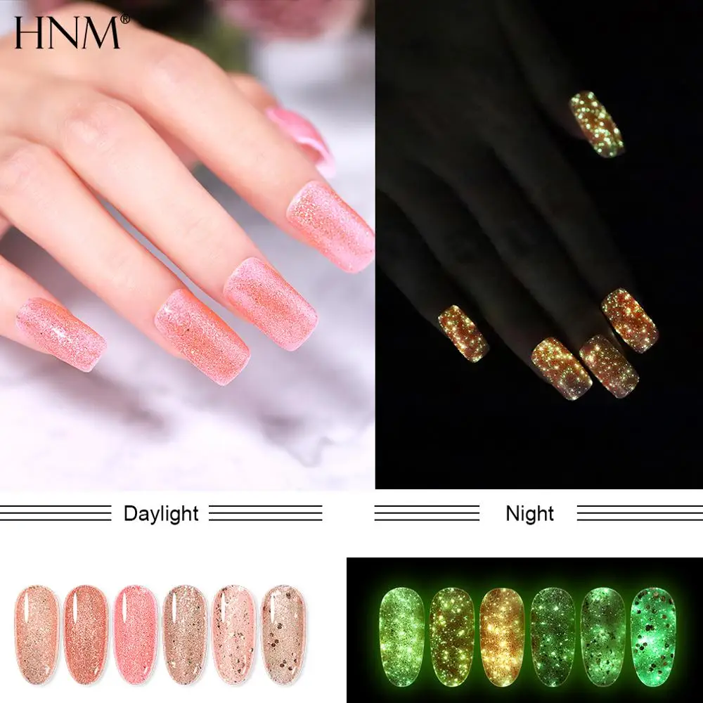 Флуоресцентная Роза HNM фотолюминесцентный лак для ногтей 8 мл Фотолюминесцентные