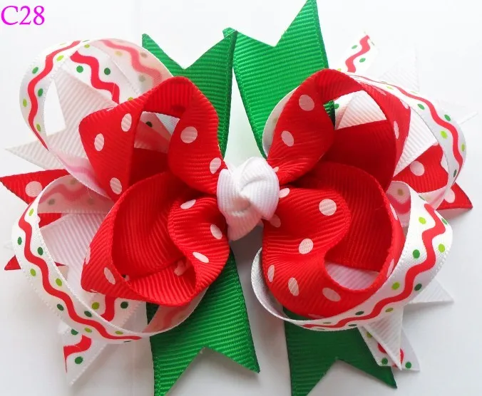 Бесплатная доставка набор из 12 штук рождественские банты для волос карамельный