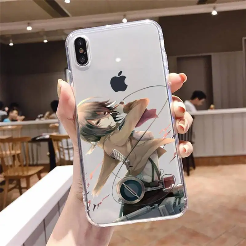 

Anime attack on Titan Phone Case Transparent soft For iphone 5 5s 5c se 6 6s 7 8 11 12 plus mini x xs xr pro max