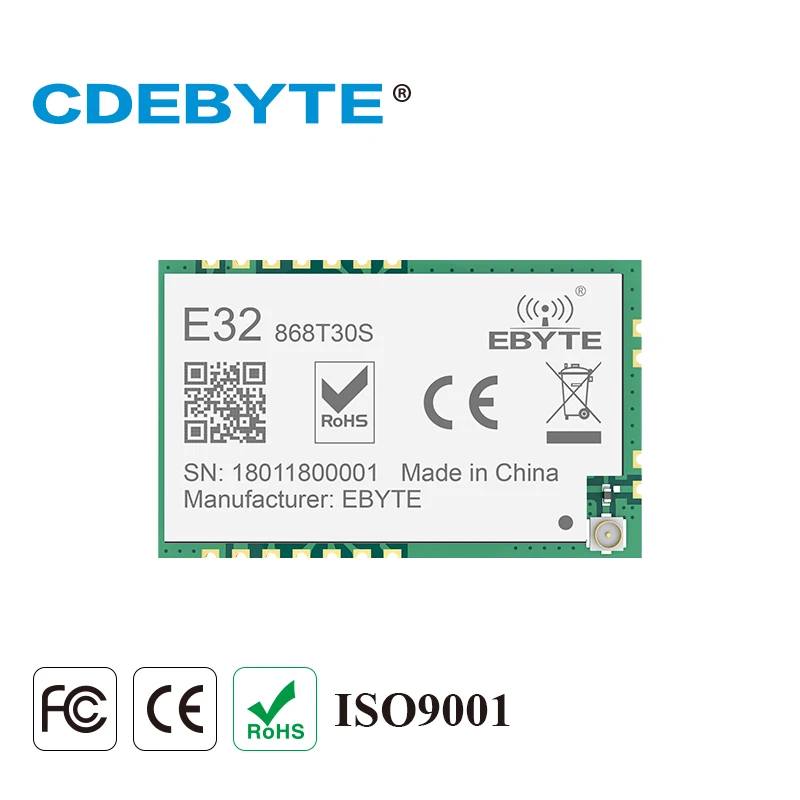 

SX1276 LoRa модуль 862 ~ 893 МГц 30 дБм UART беспроводной модуль приемопередатчика 8 км SMD FSK E32-868T30S CDEBYTE передатчик и приемник