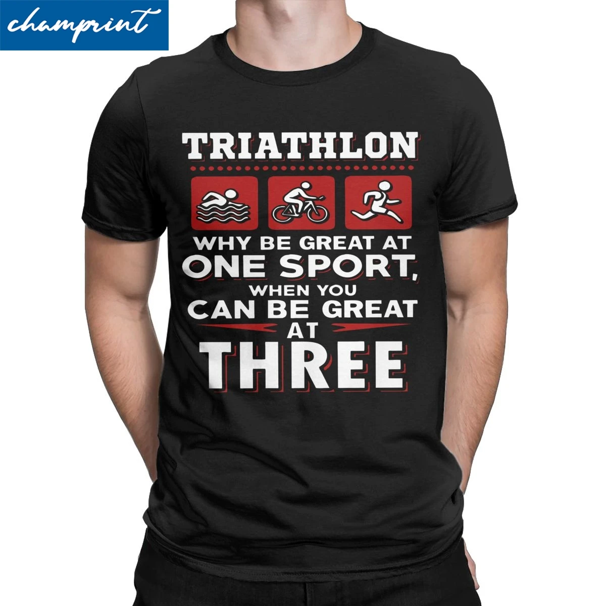 Мужская футболка Триатлон Be Great At Three новая спортивная забавная для бега на