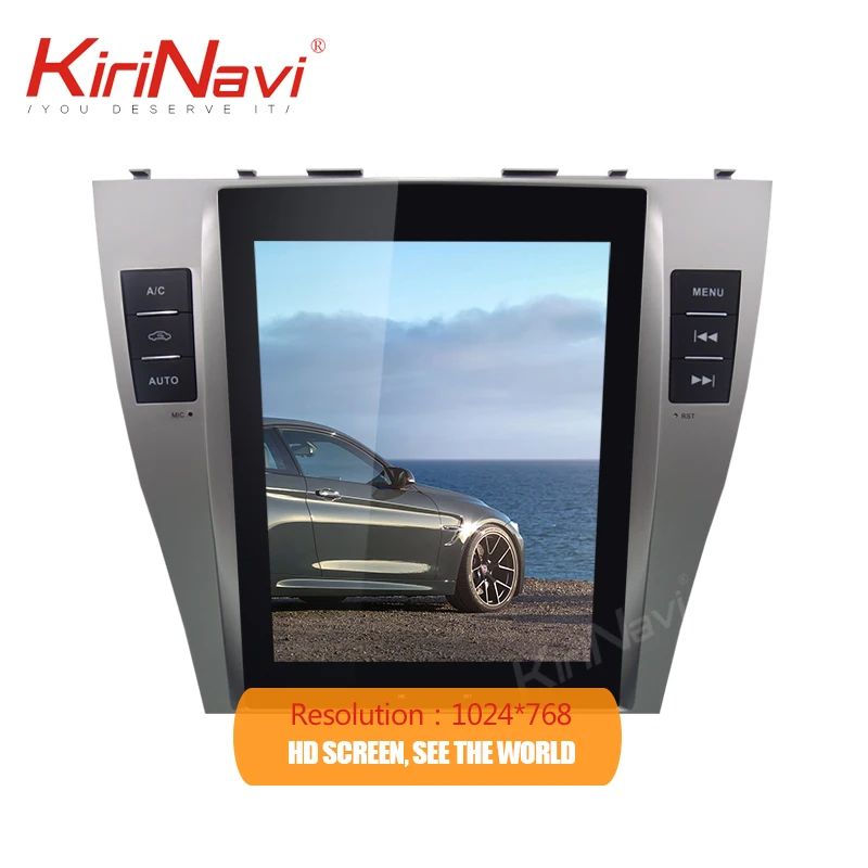 KiriNavi вертикальный экран Tesla style 10,4 ''Android 8,1 Автомобильный мультимедийный Dvd навигатор для Toyota Camry Автомагнитола 4G 2007-2011