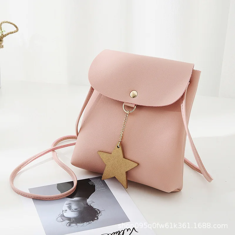 

2021New Women's Bag Mini Casual Color Matching Bag Shoulder Messenger Bag Student Mobile Phone Bag Personality Pendant Small Bag