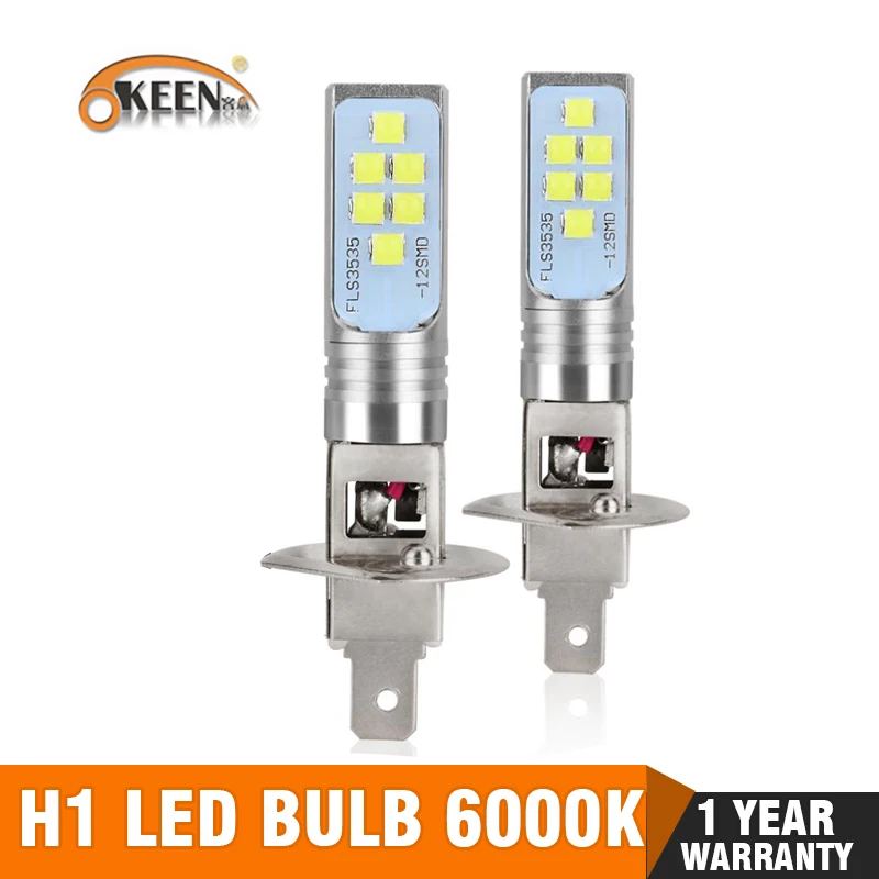 2 шт. H1 светодиодный супер яркий 12 3535SMD Автомобильные противотуманные лампы