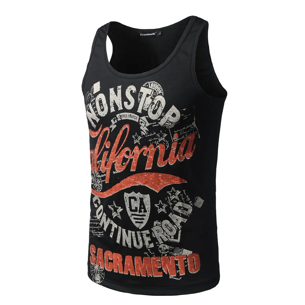 

Clothing Bodybuilding Stringer Sleeveless Shirt Muscle Vest 2021 Fitness Singlet Captain Cotton Gym Tank Top Men